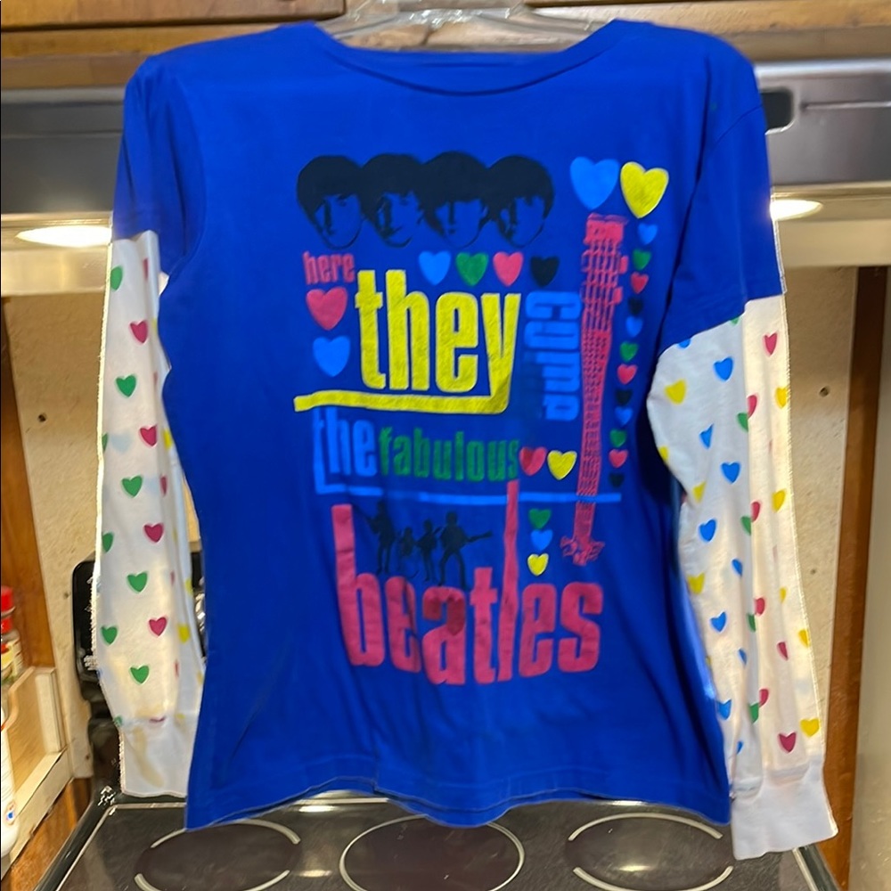 Blue Beatles Kids Long Sleeve Shirt